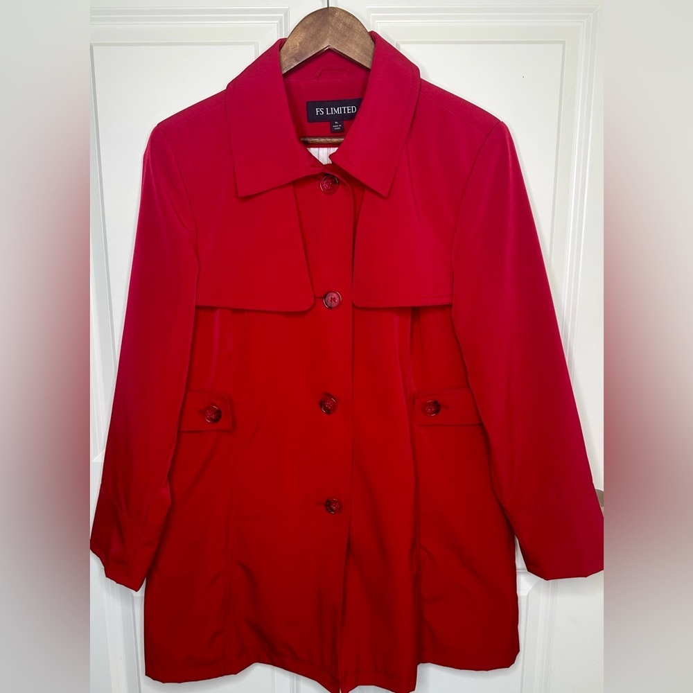 FS Limited Cherry Red Short Trench Coat | Size XL